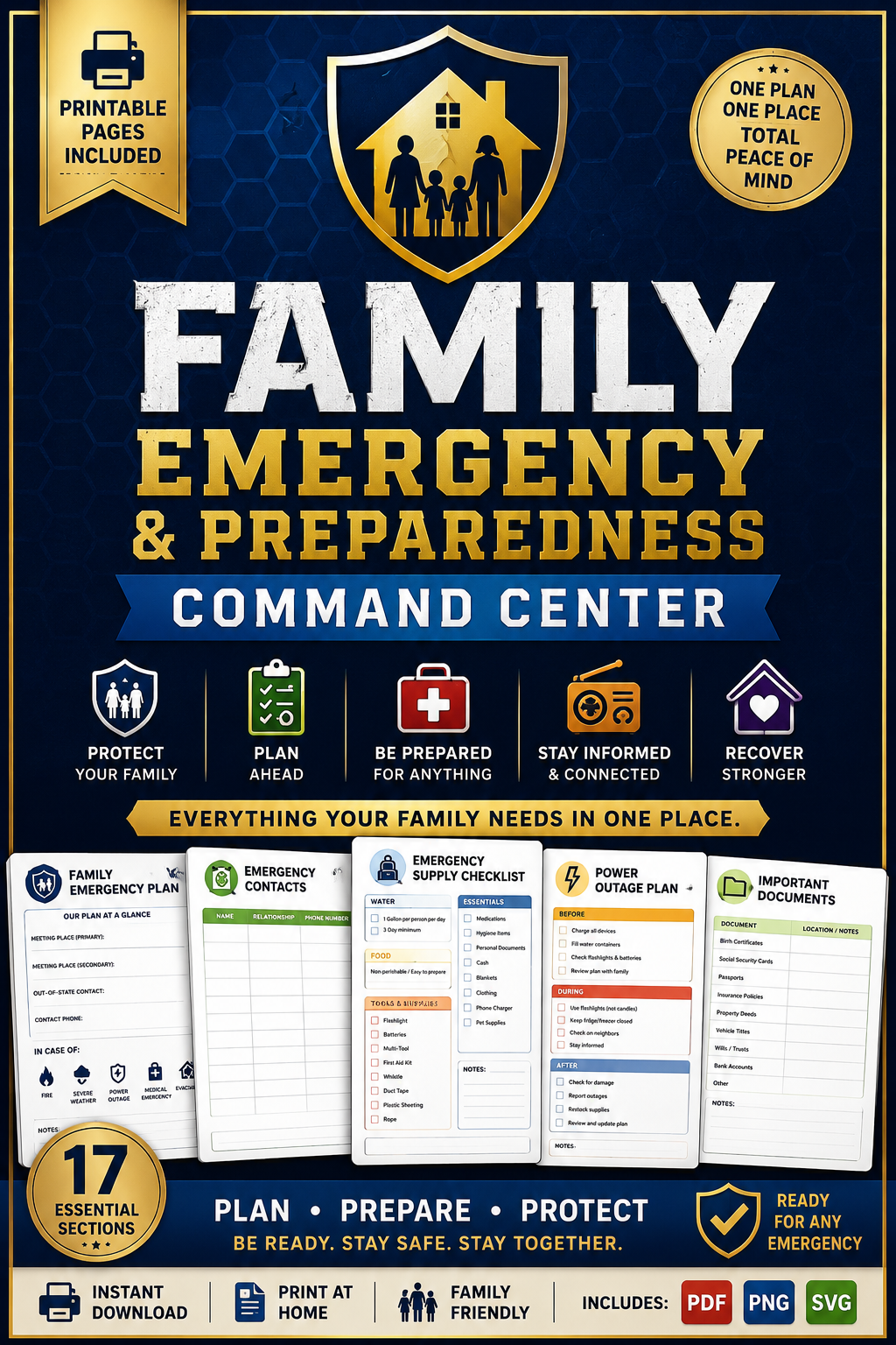 Family Emergency & Preparedness Command Center (in