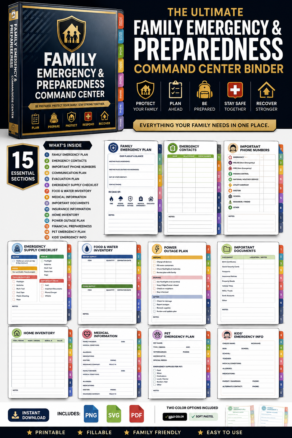 Family Emergency & Preparedness Command Center (in